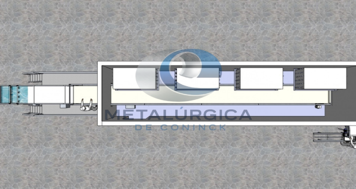 Esteira 3 andares para túnel de congelamento