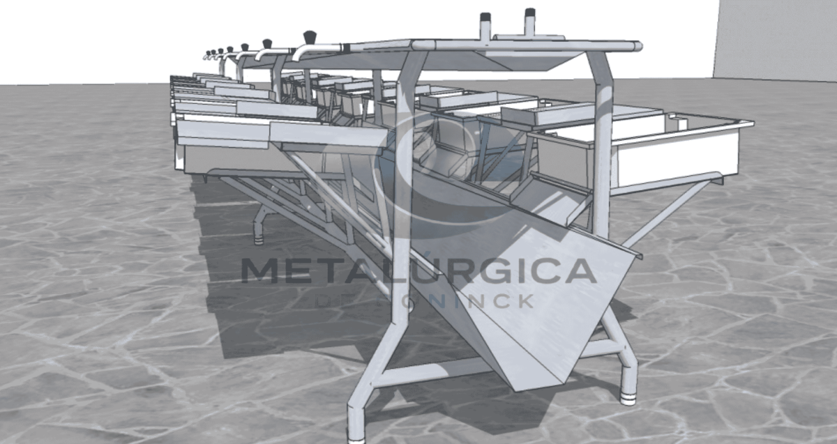 Mesa de manipulação 14 lugares com calha ou sem