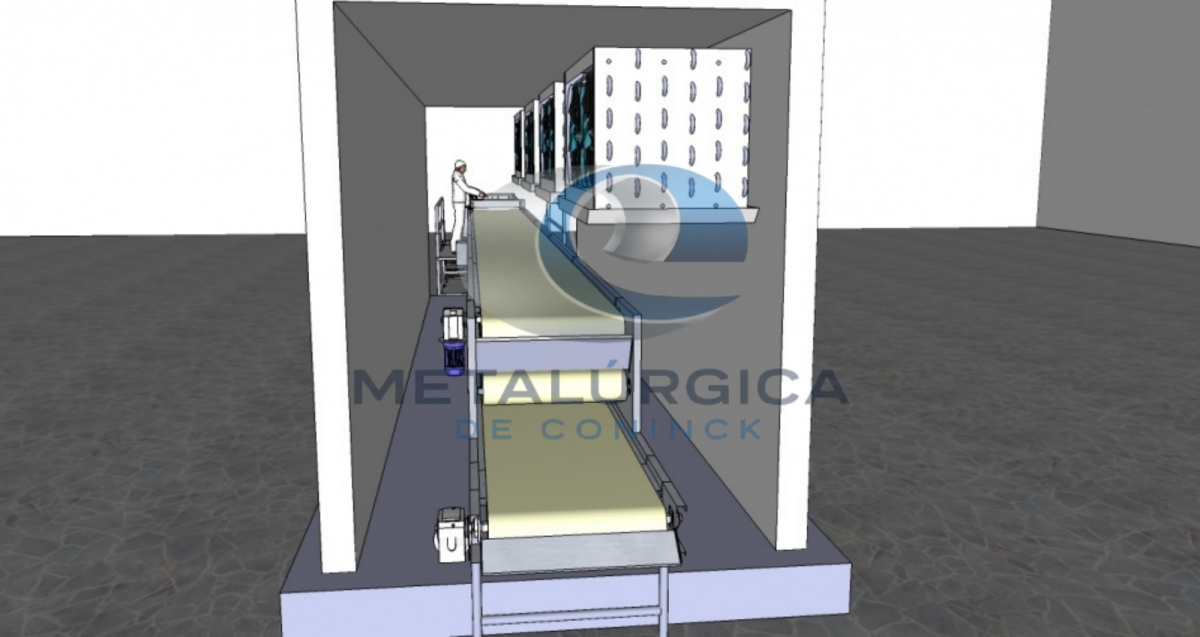 Esteira 3 andares para túnel de congelamento