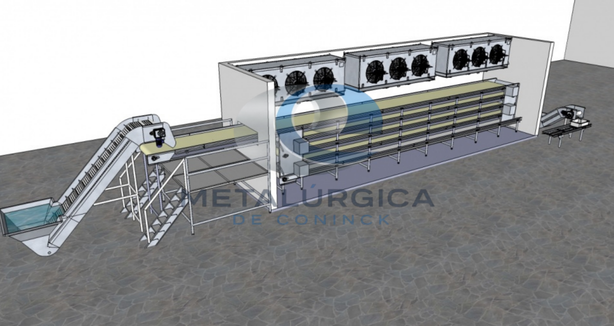 Esteira 5 andares para túnel de congelamento